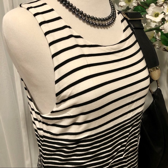 NWOT Mystree Anthropology Striped Layered Bodycon Dress, S - Picture 4 of 9